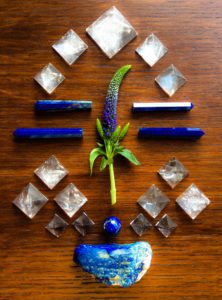 Lapis Lazuli, Quartz and a beautiful flower