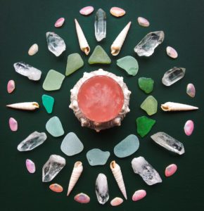 Rose Quartz, Sea Urchin, Sea Glass, Seashells, Quartz and Sakura Shells