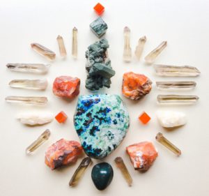 A crystal grid to support ovarian cancer