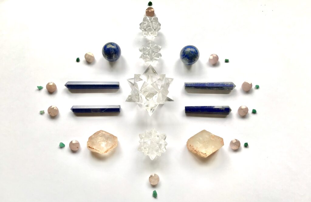 Quartz, Lapis Lazuli, Morganite, Emerald