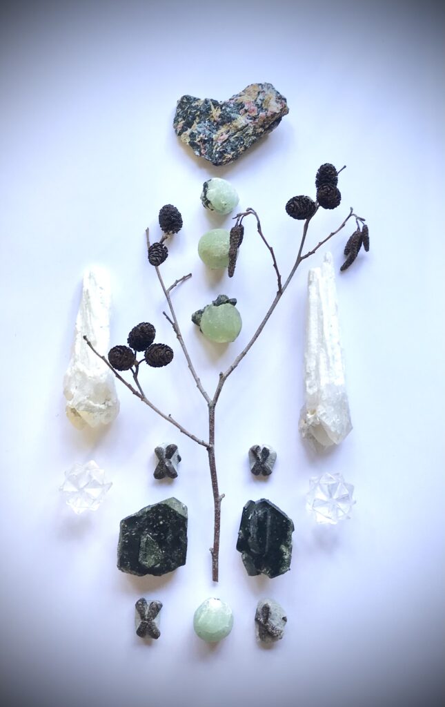 Eudiyalite, Prehnite with Epidote, Epidote, White Druid Landean Quartz, Quartz, Alder