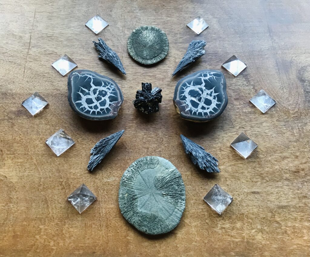Schörl, Septarian, Black Kyanite, Pyrite, Quartz