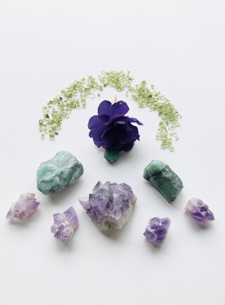 Emerald, Amethyst, Olivine, Primula